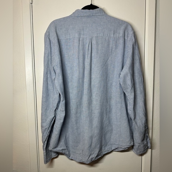 Piombo Italian Blue White Striped Coastal Nautical Collared Button Down Shirt XL - Picture 7 of 14